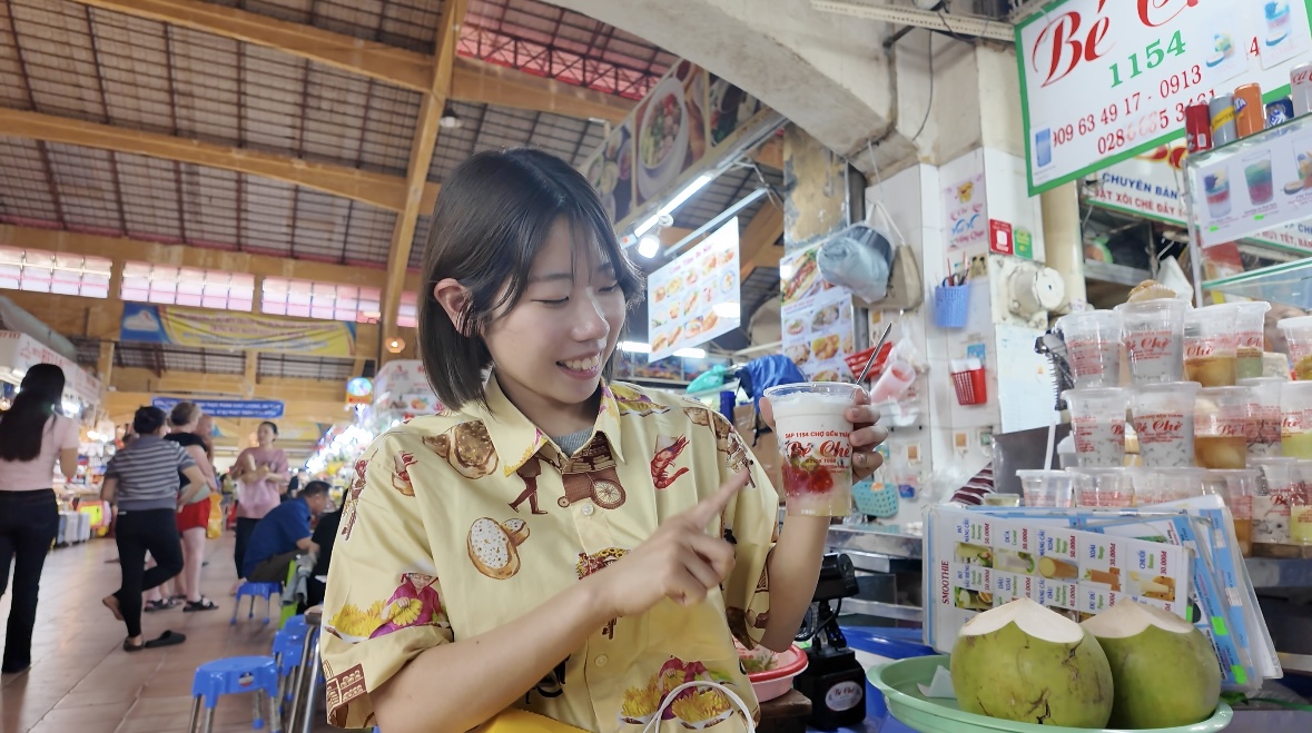 ベンタイン市場での撮影の様子