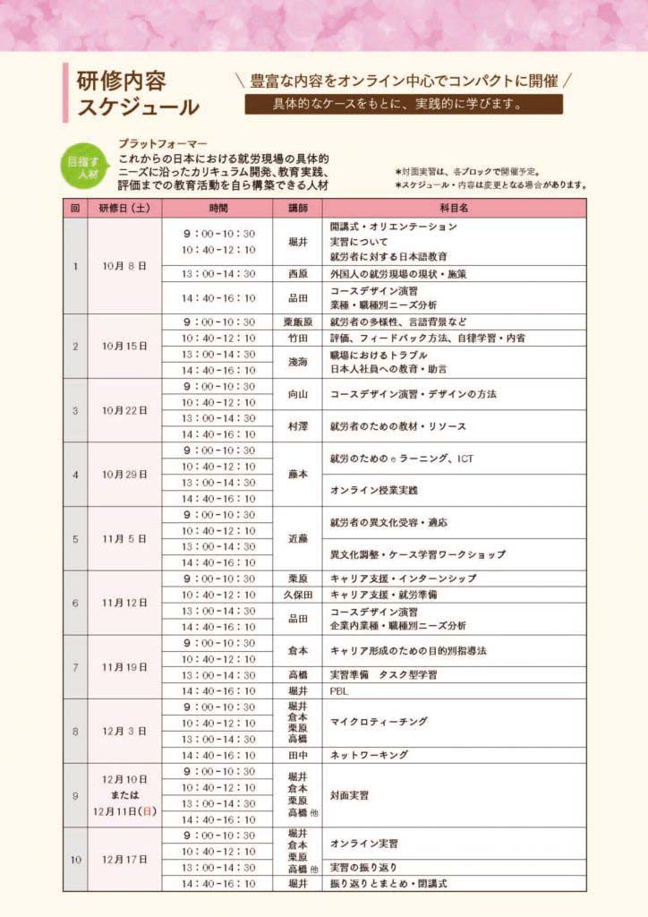 日本語日本文学科 近藤彩 教授「外国人就労者に対する初任日本語教師のための研修」に登壇02