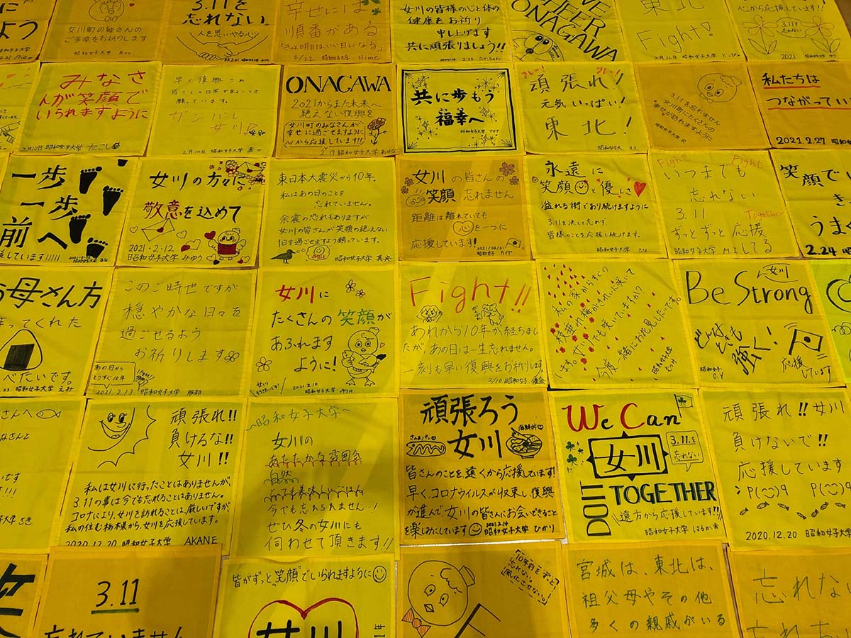 昭和女子大学の学生たちが宮城県女川町内で続けてきた復興支援活動が石巻かほくに紹介されました02